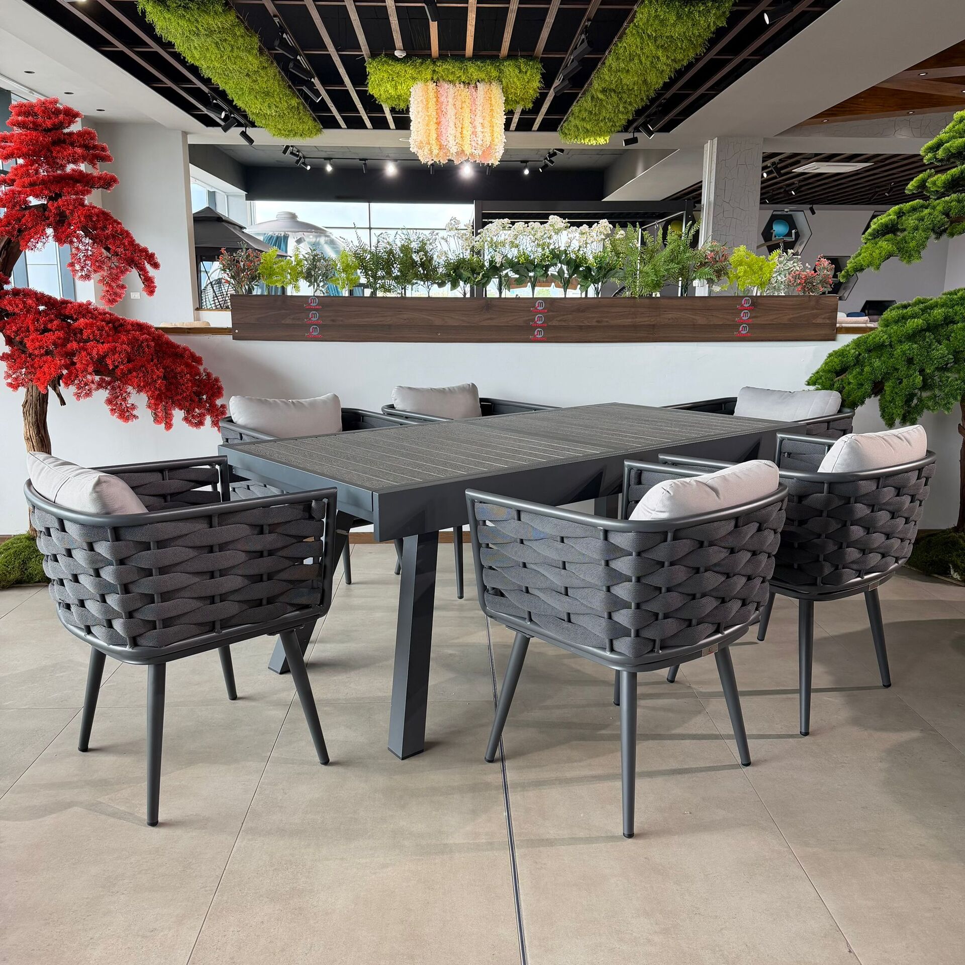 Grey rectangle table